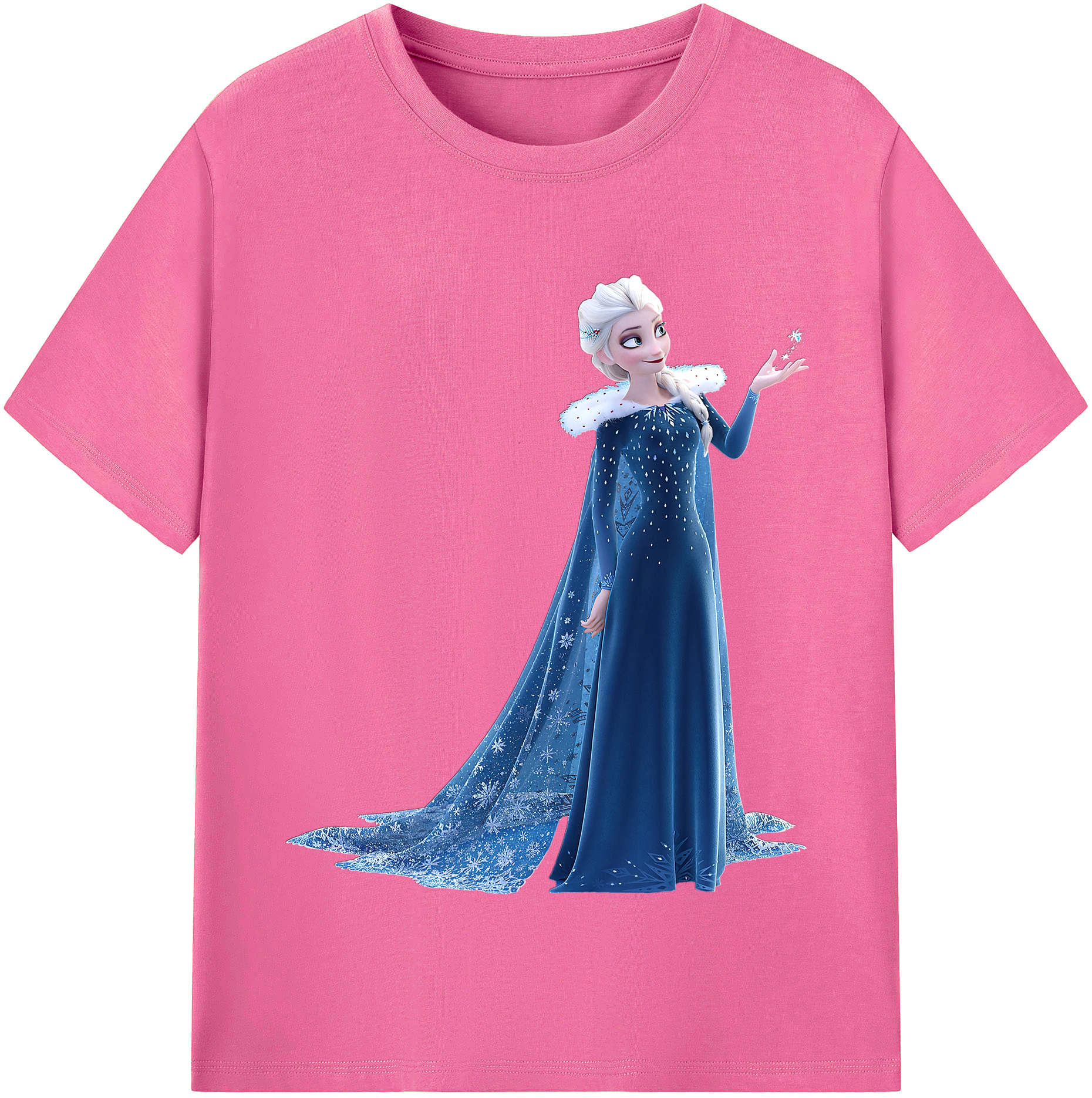 （画像用） アナと雪の女王 アンナ エルサ Frozen Anna Elsa レディースカジュアルプリントTシャツ（綿100％）